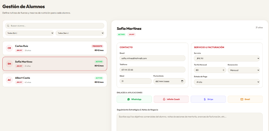 Ficha de Negocio en CRM